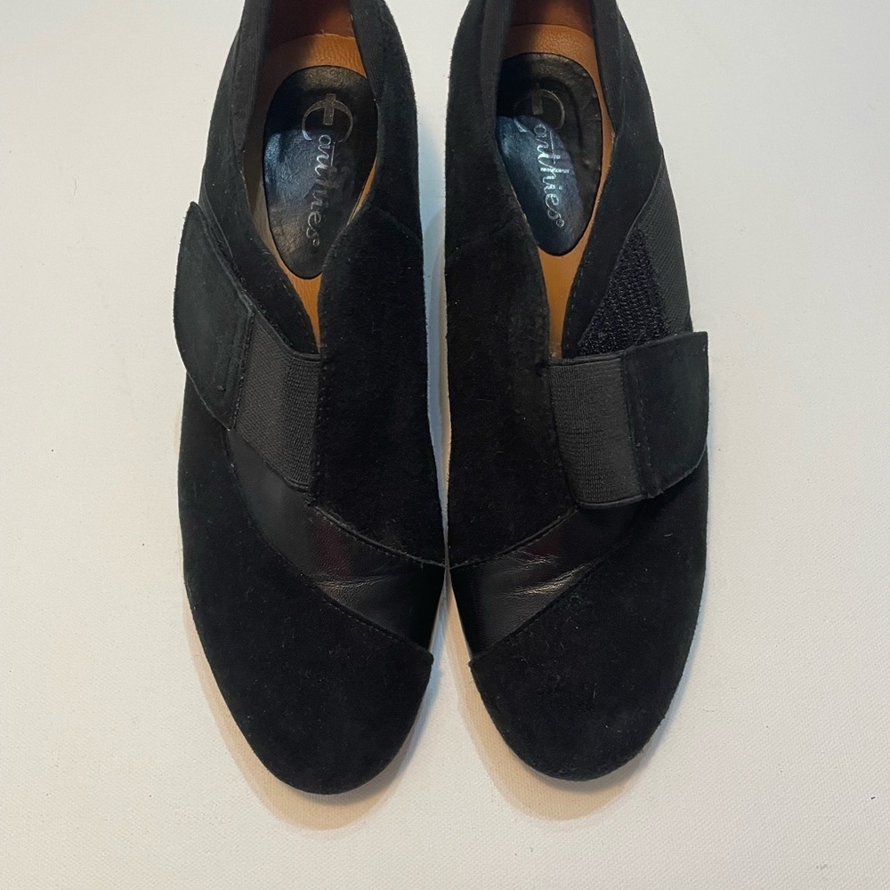 Earthies Black Women's Loafers Wedge 6.5B SB-N